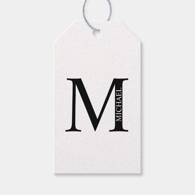 Personlig Monogram och Namn Gift-Märkre Presentetikett (Framsidan)
