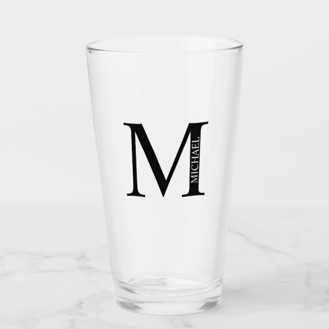 Personlig Monogram och Namn Glaskopp (Framsida)