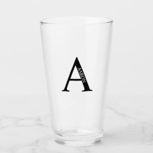 Personlig Monogram och Namn Glaskopp