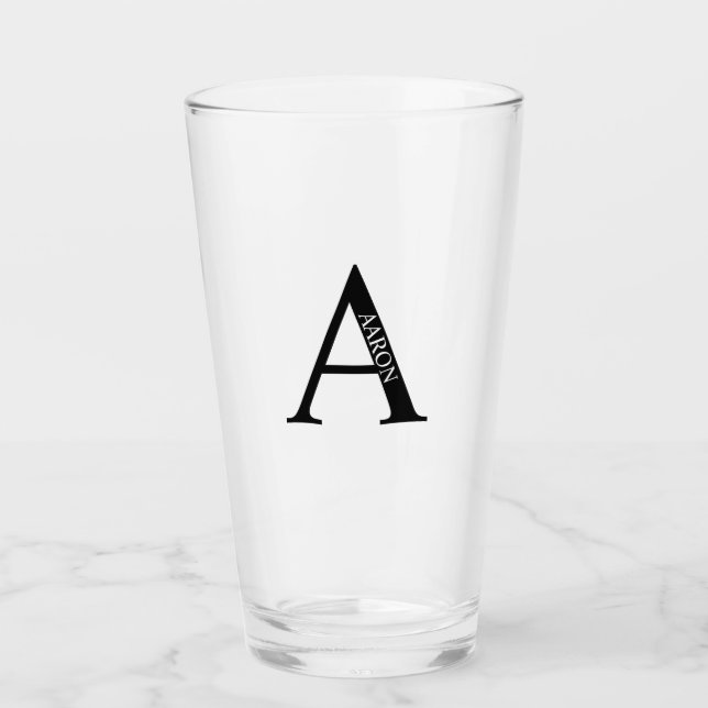 Personlig Monogram och Namn Glaskopp (Framsida)