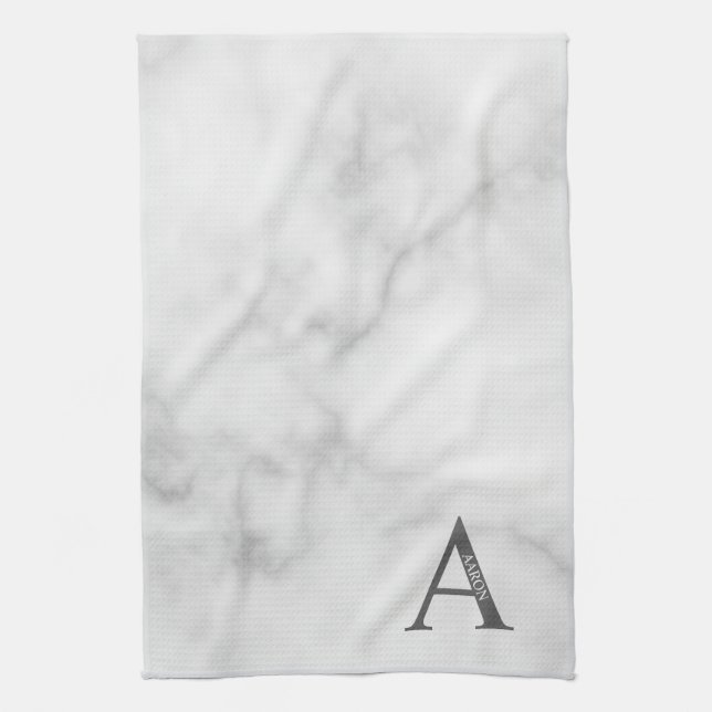 Personlig Monogram och Namn Handduk Kökshandduk (Vertikal)