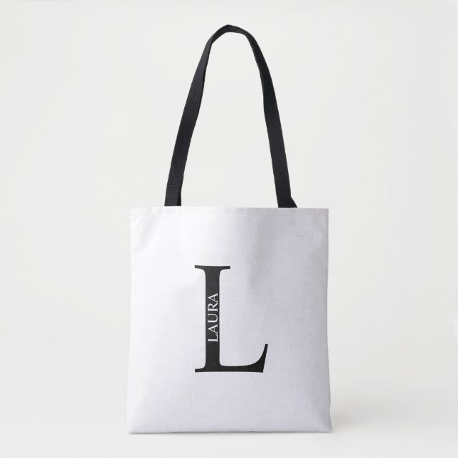 Personlig monogram och namn handväska tygkasse (Framsida)