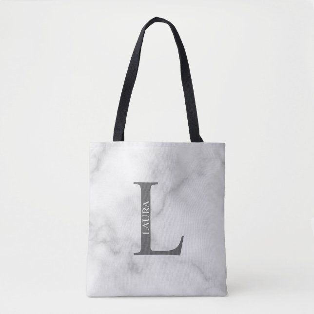 Personlig monogram och namn handväska tygkasse (Framsida)