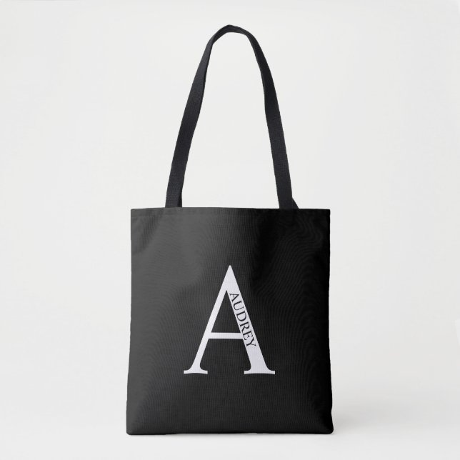 Personlig monogram och namn handväska tygkasse (Framsida)