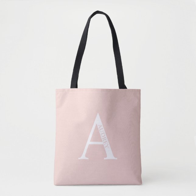 Personlig monogram och namn handväska tygkasse (Framsida)