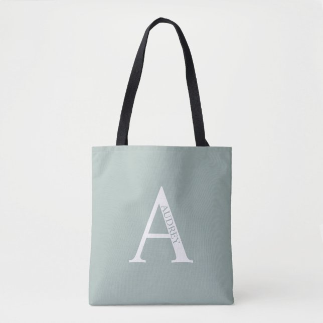 Personlig monogram och namn handväskor tygkasse (Framsida)