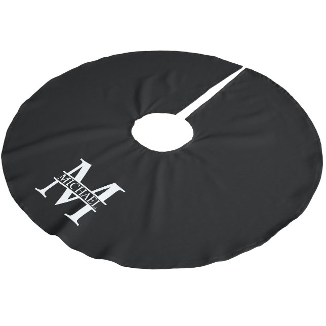 Personlig Monogram och Namn Julgransmatta Borstad Polyester (Vinklad)