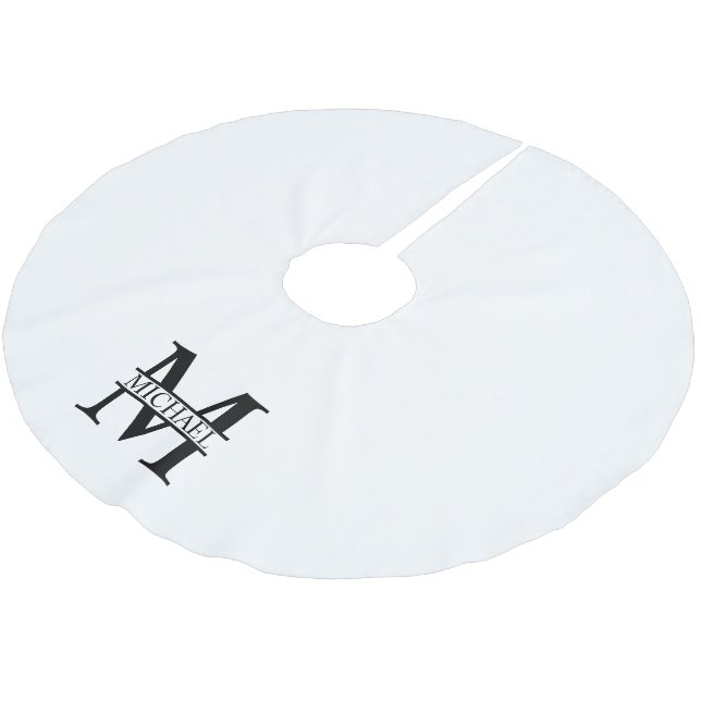 Personlig Monogram och Namn Julgransmatta Borstad Polyester (Vinklad)