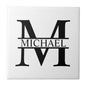 Personlig Monogram och Namn Kakelplatta