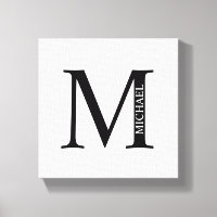 Personlig Monogram och Namn Kanvastryck