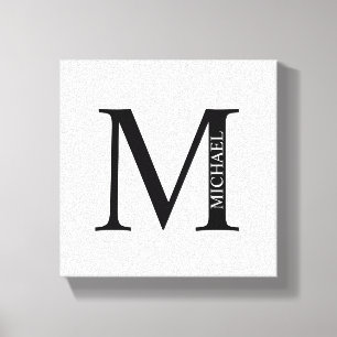 Personlig Monogram och Namn Kanvastryck