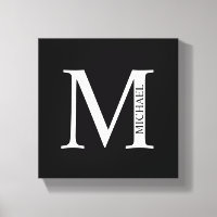 Personlig Monogram och Namn Kanvastryck