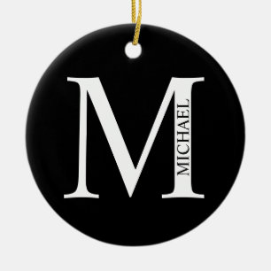 Personlig Monogram och Namn keramiska prydnadsföre Julgransprydnad Keramik