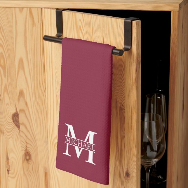 Personlig Monogram och Namn Kökshandduk (Thirds Fold)