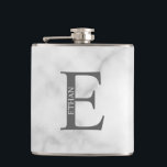 Personlig Monogram och Namn-kolv Fickplunta<br><div class="desc">Personlig Monogram och Namn Gift har personlig monogram och namn i klassiskt serif font stil. Perfekt som fars dag-gåvor till pappa, gåvor till marskalkar och vid särskilda tillfällen. Observera att marmordetaljer simuleras i teckningen. Ingen egentlig marmor kommer att användas i produktens skapar.</div>
