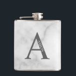 Personlig Monogram och Namn-kolv Fickplunta<br><div class="desc">Personlig Monogram och Namn Gift har personlig monogram och namn i klassiskt serif font stil. Perfekt som fars dag-gåvor till pappa, gåvor till marskalkar och vid särskilda tillfällen. Observera att marmordetaljer simuleras i teckningen. Ingen egentlig marmor kommer att användas i produktens skapar.</div>