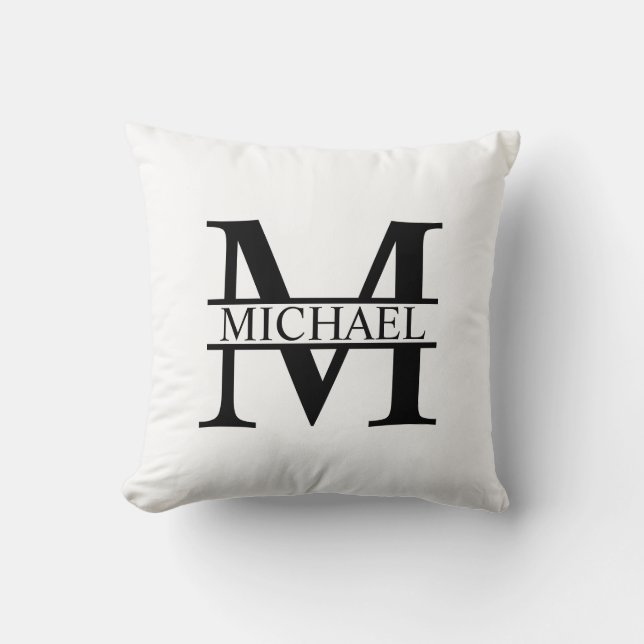Personlig Monogram och Namn Kudde (Framsida)