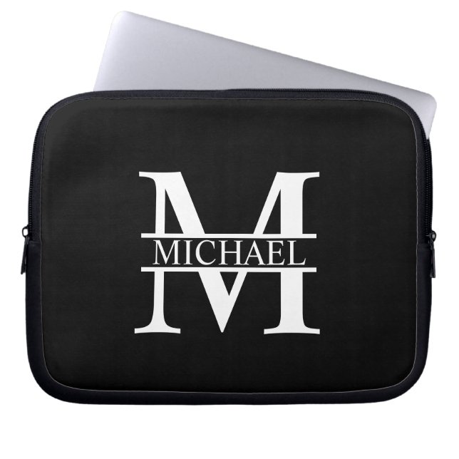 Personlig Monogram och Namn Laptop Fodral (Framsidan)