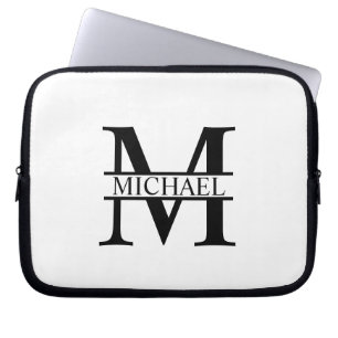 Personlig Monogram och Namn Laptop Fodral