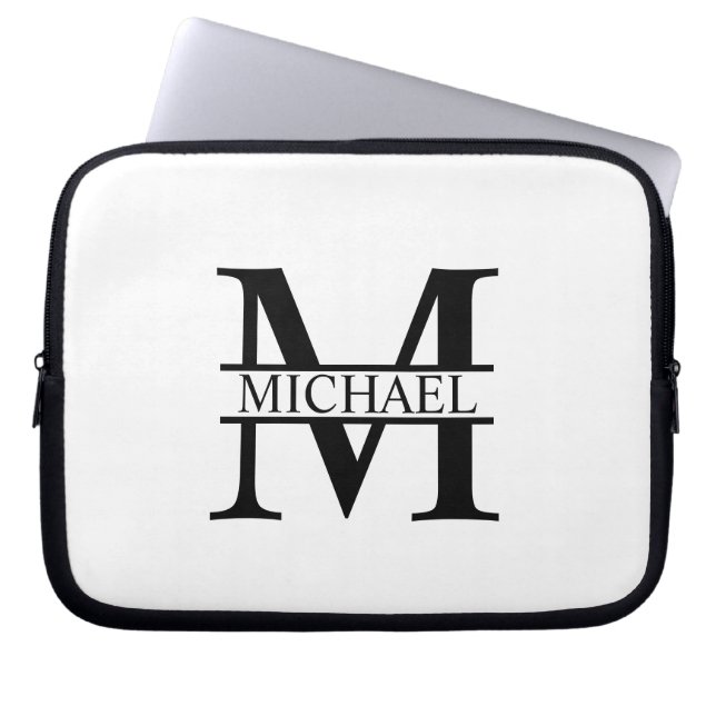 Personlig Monogram och Namn Laptop Fodral (Framsidan)