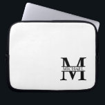 Personlig Monogram och Namn Laptop Fodral<br><div class="desc">Personlig Monogram- och Namn-presentationer med personlig monogram och namn i klassiskt serif font stil. Perfekt som fars dag-gåvor till pappa,  gåvor till farfar,  make,  student och annat.</div>