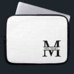 Personlig Monogram och Namn Laptop Fodral<br><div class="desc">Personlig Monogram- och Namn-presentationer med personlig monogram och namn i klassiskt serif font stil. Perfekt som fars dag-gåvor till pappa,  gåvor till farfar,  make,  student och annat.</div>