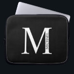 Personlig Monogram och Namn Laptop sleeve<br><div class="desc">Personlig Monogram- och Namn-presentationer med personlig monogram och namn i klassiskt serif font stil.</div>