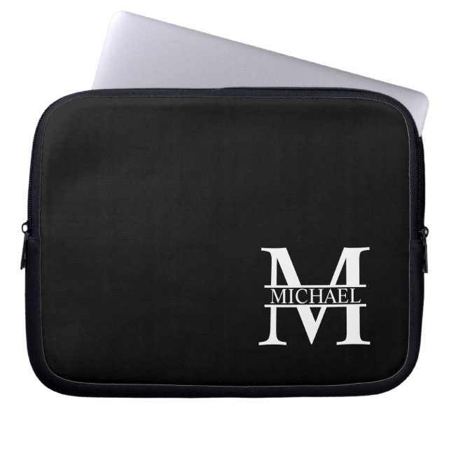 Personlig Monogram och Namn Laptop Sleeve (Framsidan)