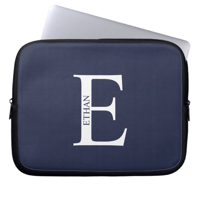 Personlig monogram och namn laptopsleeve laptop fodral (Framsidan)