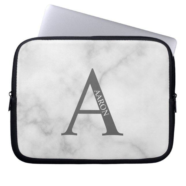 Personlig monogram och namn laptopsleeve laptop fodral (Framsidan)