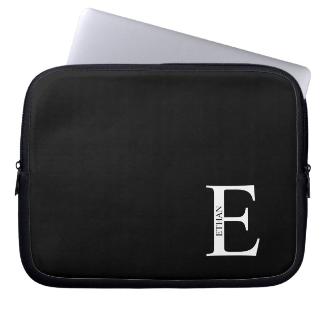 Personlig monogram och namn laptopsleeve laptop fodral (Framsidan)