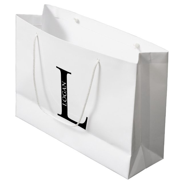 Personlig Monogram och Namn Large Gift Bag (Framsidan Vinklad)