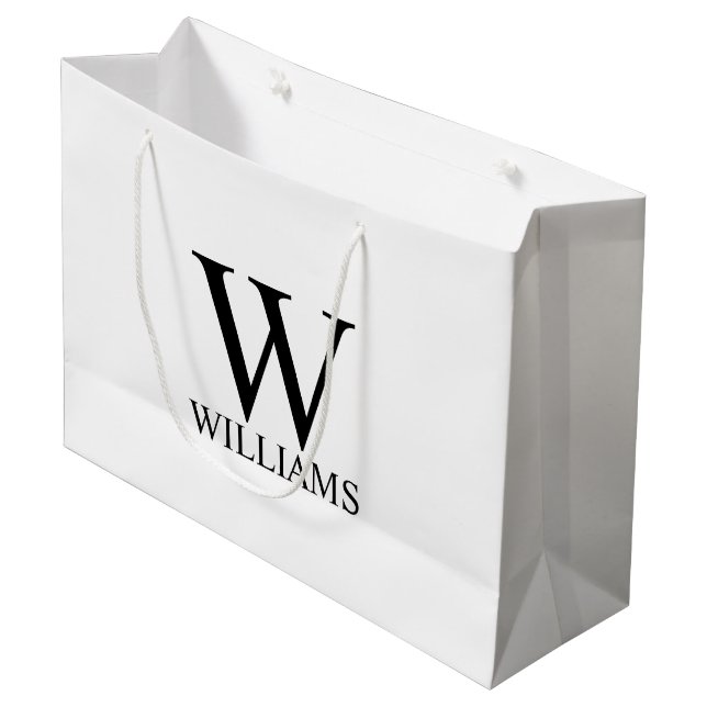 Personlig Monogram och Namn Large Gift Bag (Framsidan Vinklad)