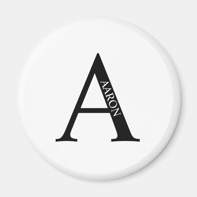 Personlig Monogram och Namn Magnet (Framsidan)