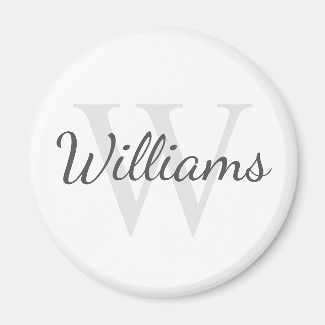 Personlig Monogram och Namn Magnet (Framsidan)