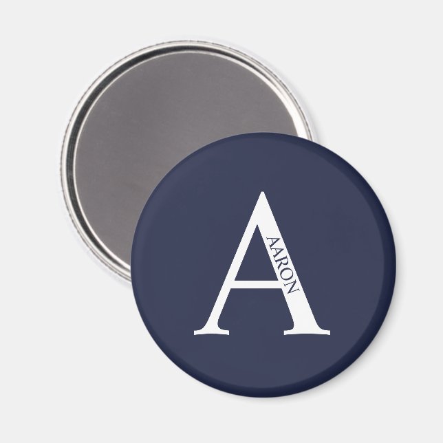 Personlig Monogram och Namn Magnet (Front/Back)