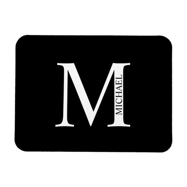 Personlig Monogram och Namn Magnet (Horisontell)