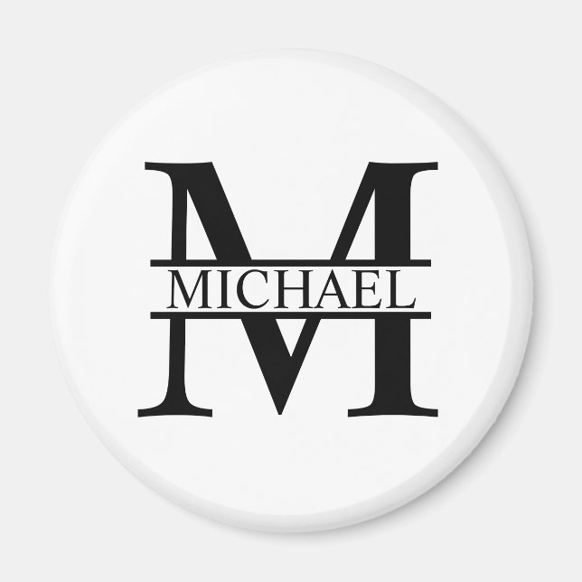 Personlig Monogram och Namn Magnet (Framsidan)