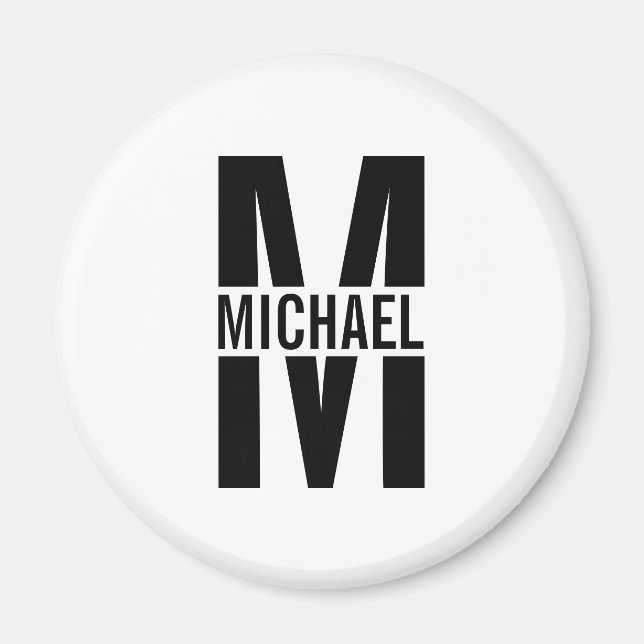 Personlig Monogram och Namn Magnet (Framsidan)