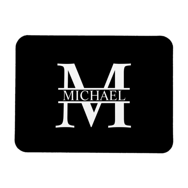 Personlig Monogram och Namn Magnet (Horisontell)