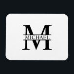 Personlig Monogram och Namn Magnet<br><div class="desc">Personlig Monogram och Namn-gåvor med personlig monogram i klassiskt serif font stil med box av namn i mitten av monogram. Perfekt som dekoration i hemmet,  hembiträden,  helgdag för familjen,  nygifta och mycket annat.</div>