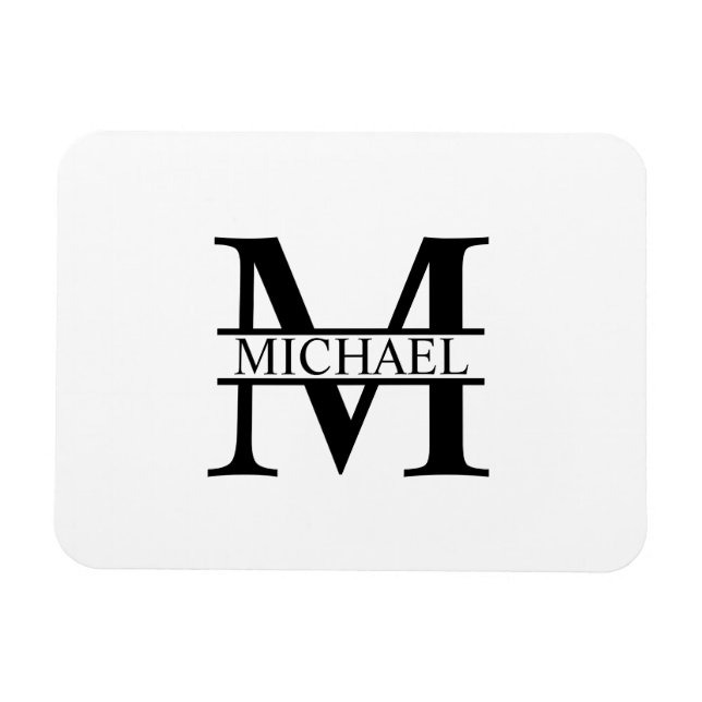 Personlig Monogram och Namn Magnet (Horisontell)