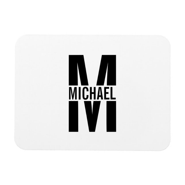 Personlig Monogram och Namn Magnet (Horisontell)