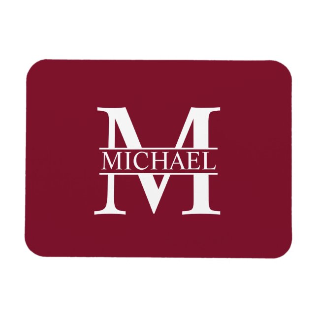 Personlig Monogram och Namn Magnet (Horisontell)