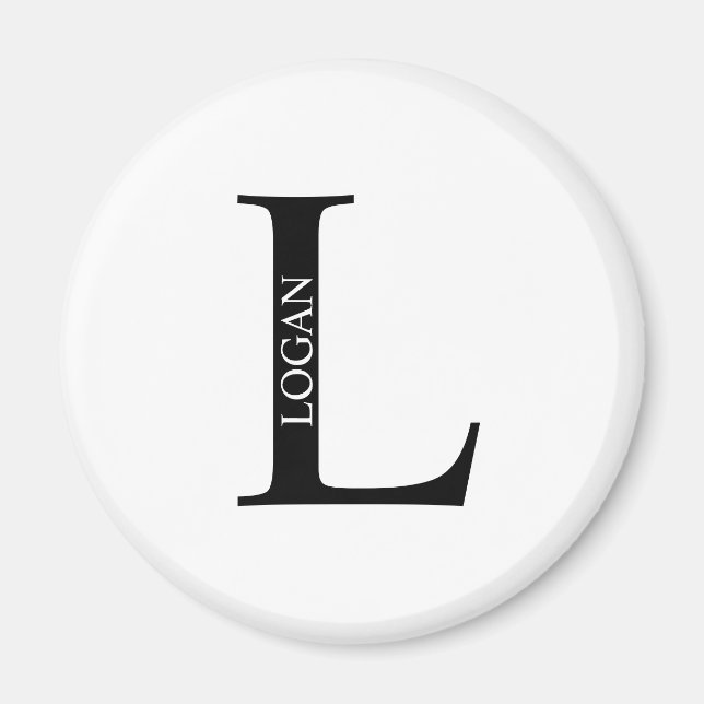 Personlig Monogram och Namn Magnet (Framsidan)