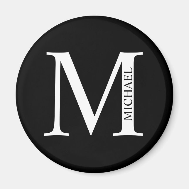 Personlig Monogram och Namn Magnet (Framsidan)