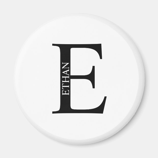 Personlig Monogram och Namn Magnet (Framsidan)