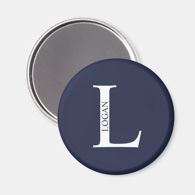 Personlig Monogram och Namn Magnet (Front/Back)