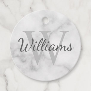 Personlig Monogram och Namn Marble Titta Gåvor Etiketter