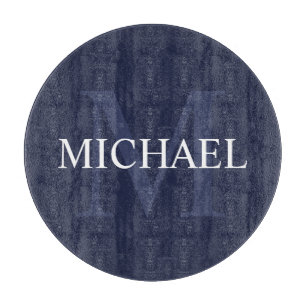 Personlig Monogram och Namn marinblått